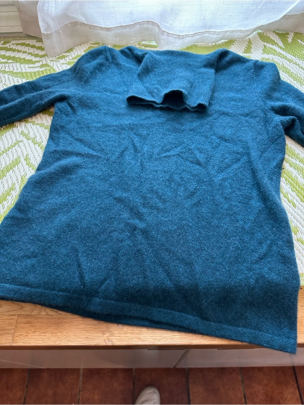 Lord & Taylor Teal Turtleneck Sweater